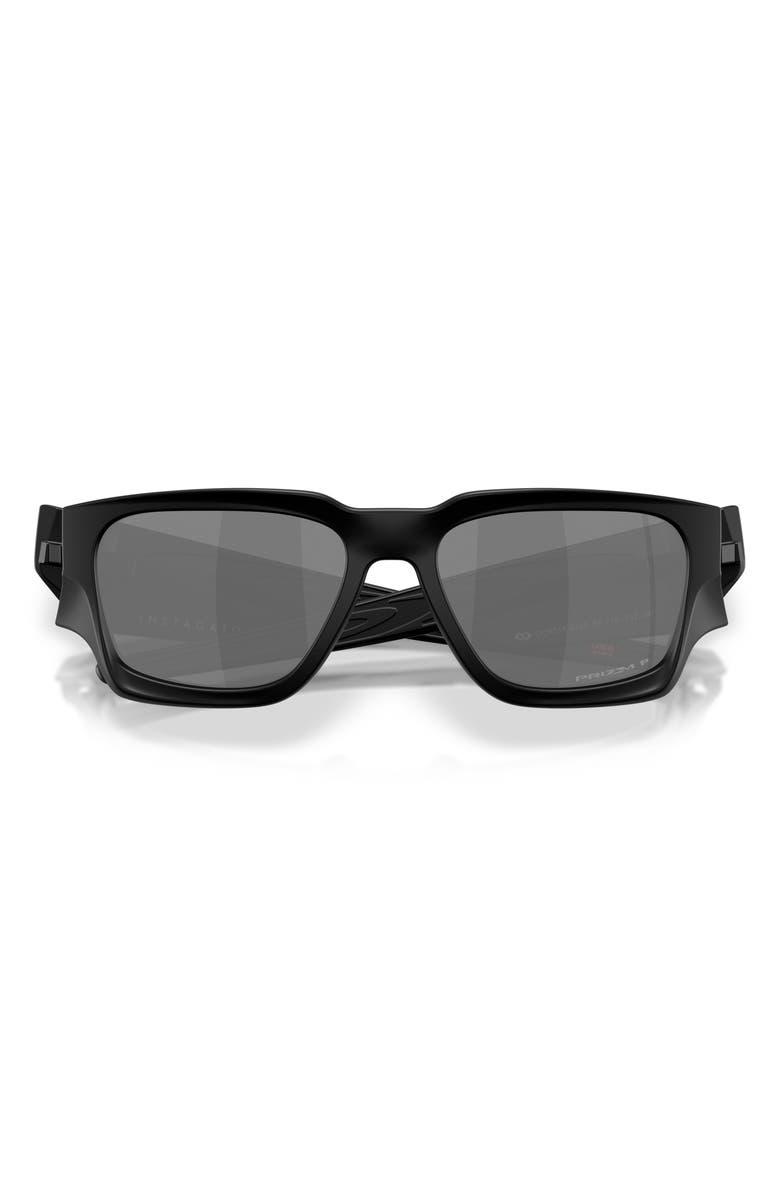 Oakley Instagator 58mm Polarized Rectangular Sunglasses, Alternate, color, Matte Black / Prizm Black