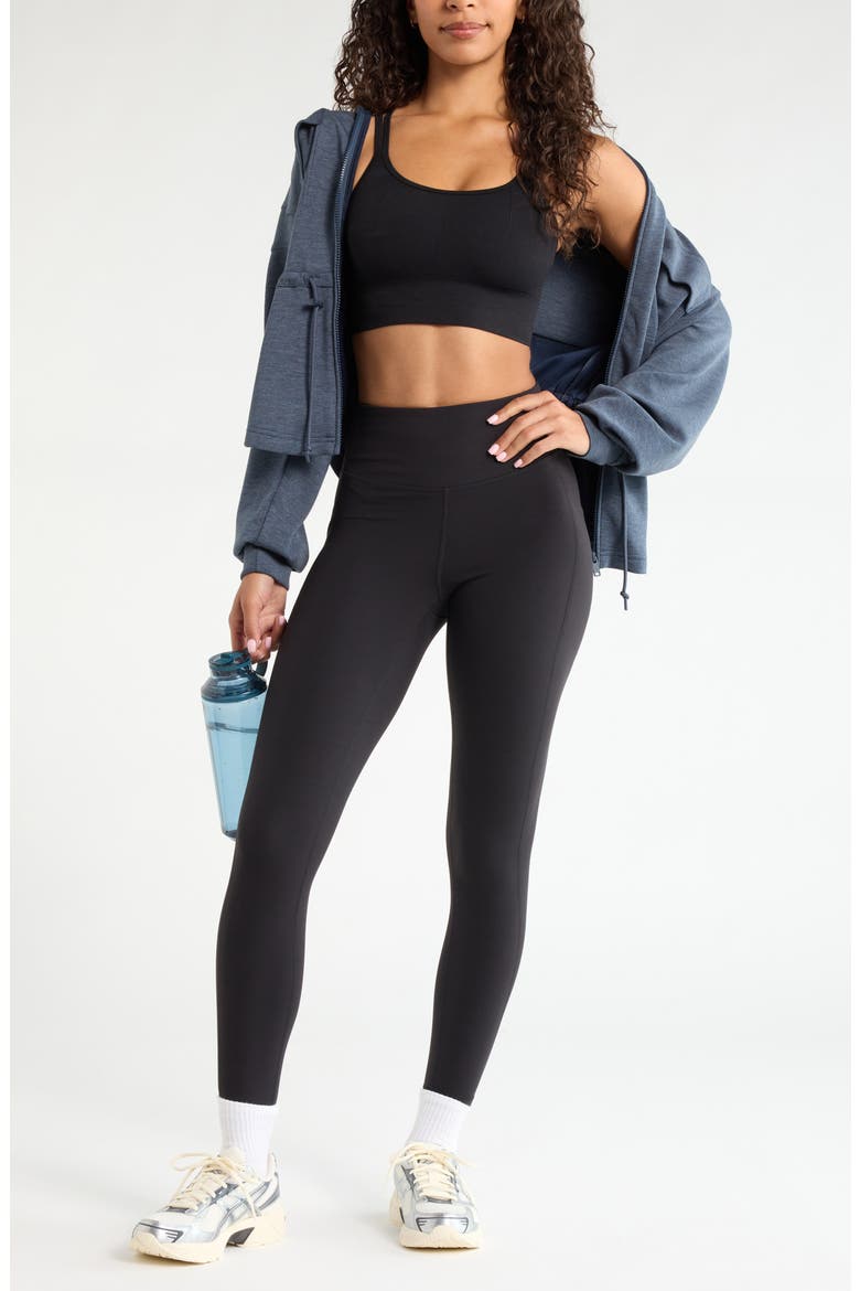 Studio Luxe High Waist Pocket Leggings, Alternate, color, BLACK