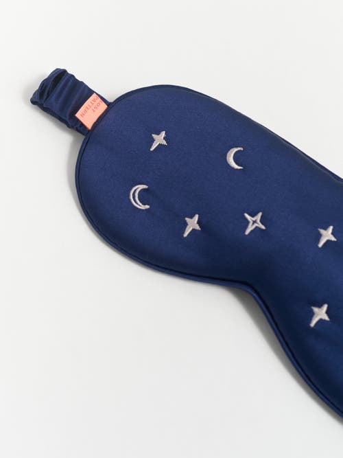 Lost Pattern Nyc Silk Sleep Eye Mask In Blue