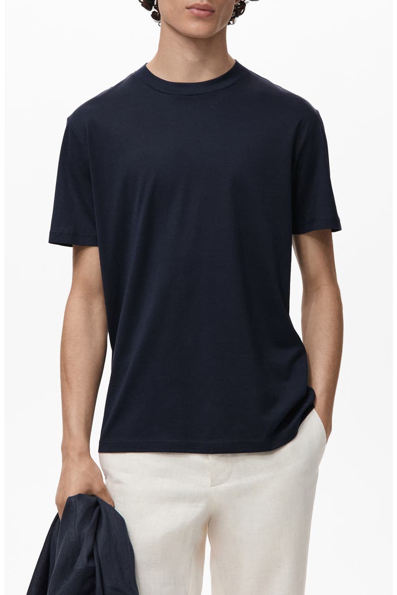Slim Fit Cotton T-Shirt, Main, color, NAVY