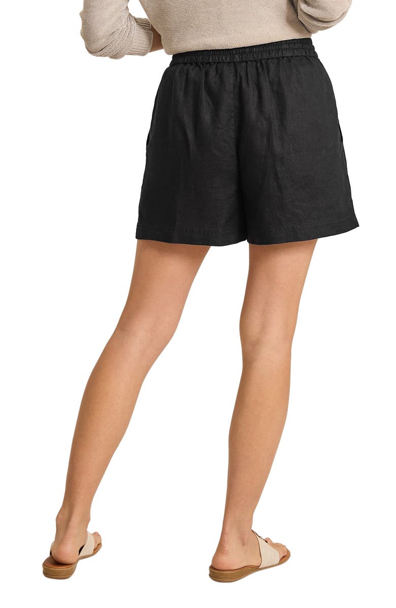 Tommy Bahama Two Palms Tie Waist Linen Shorts, Alternate, color, Black