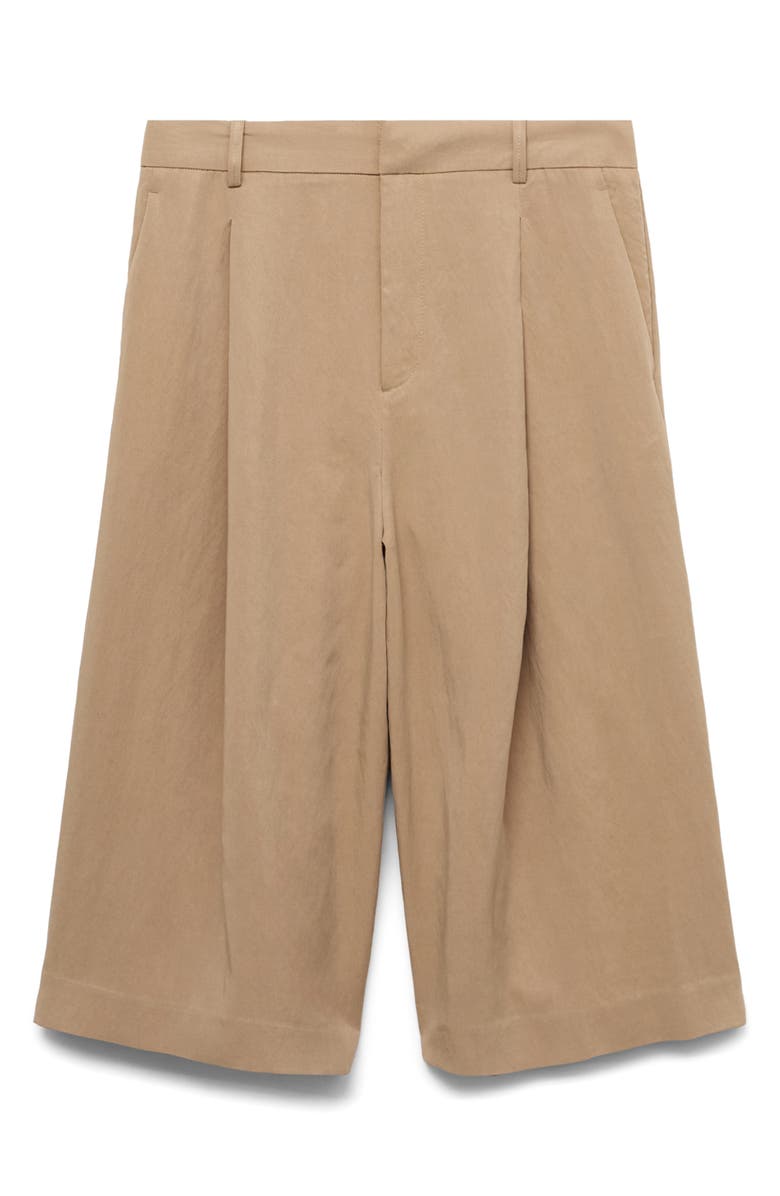MANGO Pleated Bermuda Shorts, Alternate, color, 