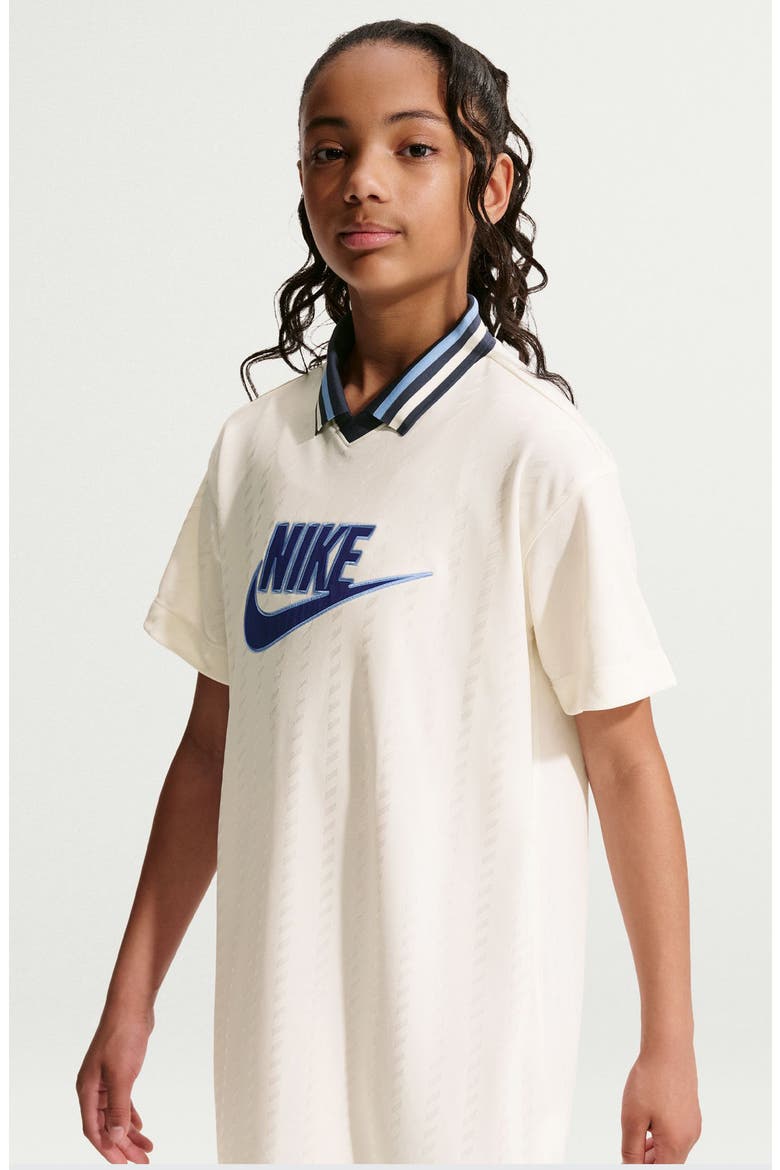 Kids' Oversize Jersey T-Shirt Dress, Alternate, color, SOFT PEARL/ MIDNIGHT NAVY
