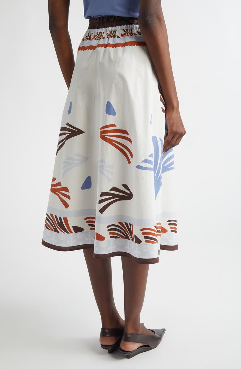 Herno Summer Print Cotton Midi Skirt, Alternate, color, White Multi