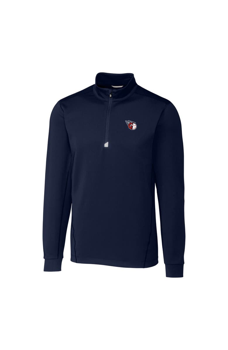 Cutter & Buck Men's Cutter & Buck  Navy Cleveland Guardians Traverse Stretch Quarter-Zip Pullover Top, Alternate, color, 