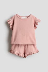 H&M 2-piece Frill-trimmed Terry Set