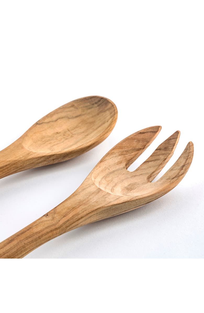 Berard France Olive Wood Handcrafted 2 Piece Salad Server Set, Alternate, color, Brown