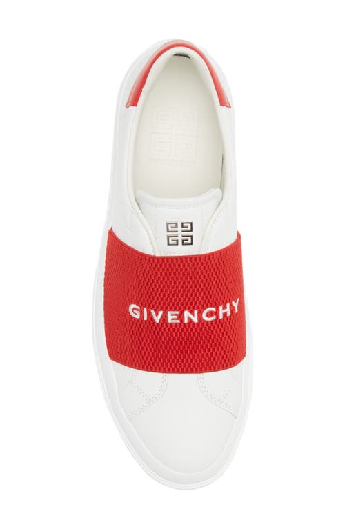Givenchy Urban White Low Top Sneakers With Contrasting Band With Logo Lettering In Leather Man In White