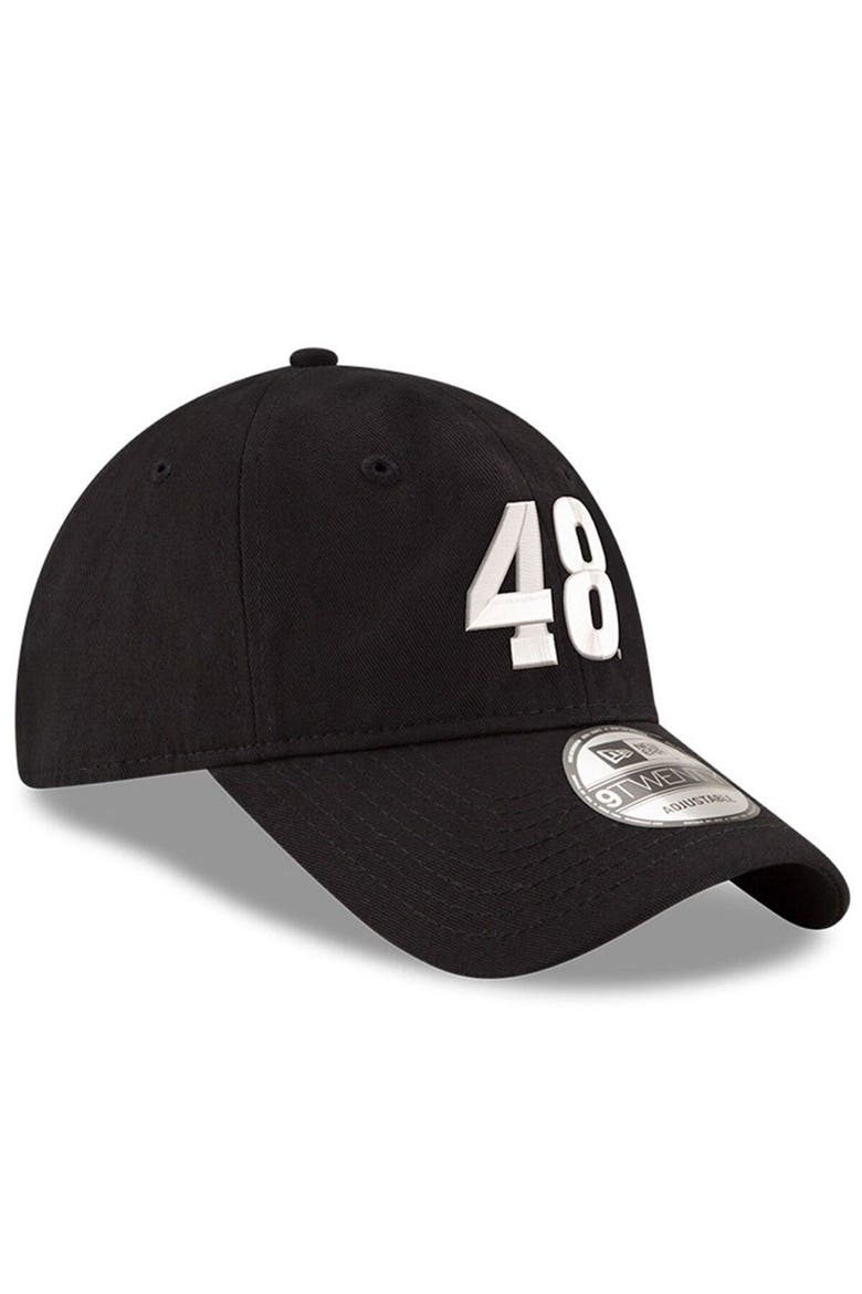 Men's New Era Black Alex Bowman Enzyme Washed 9TWENTY Adjustable Hat, Alternate, color, Black
