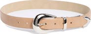 Vince Camuto Curved Buckle Faux Leather Belt