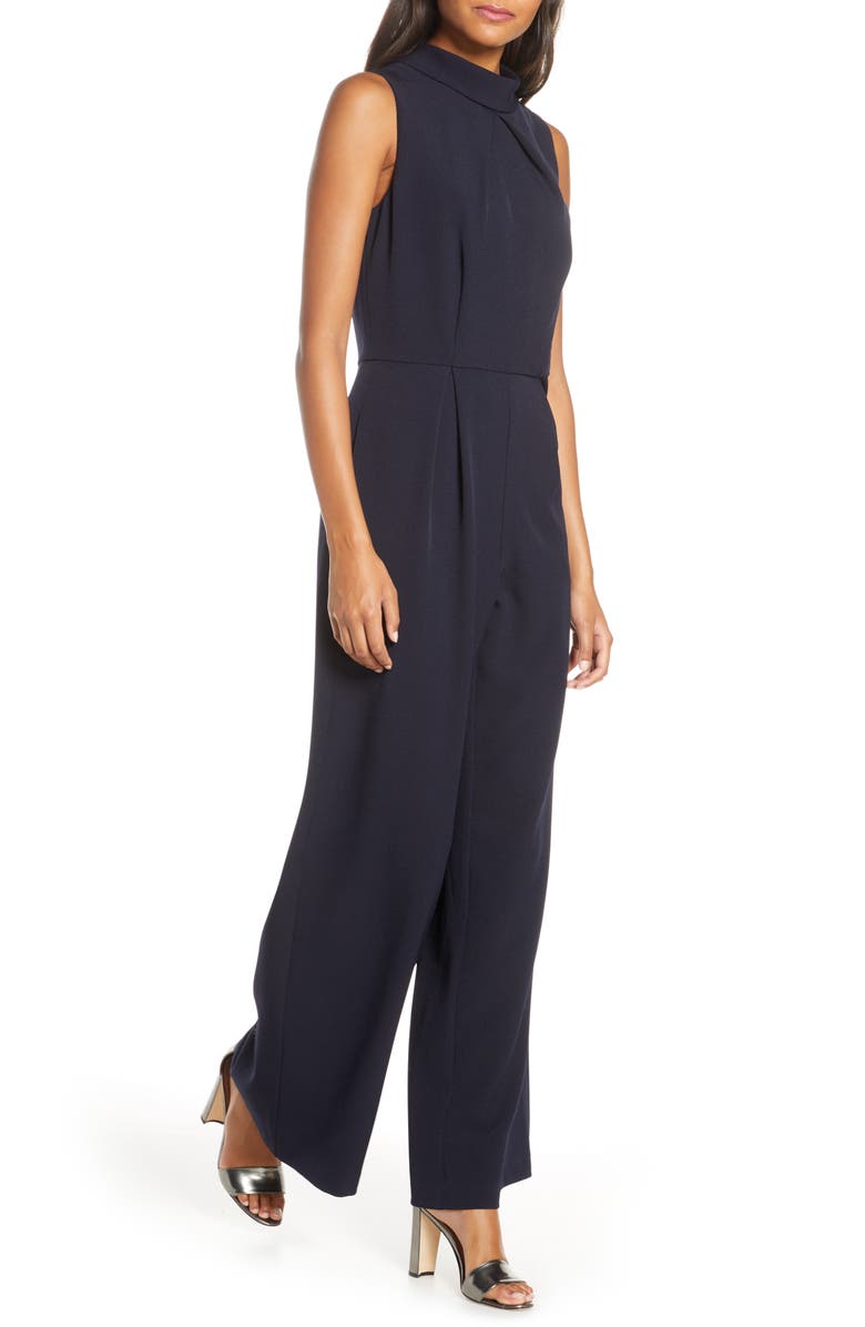 Julia Jordan Mock Neck Wide Leg Jumpsuit, Alternate, color, 