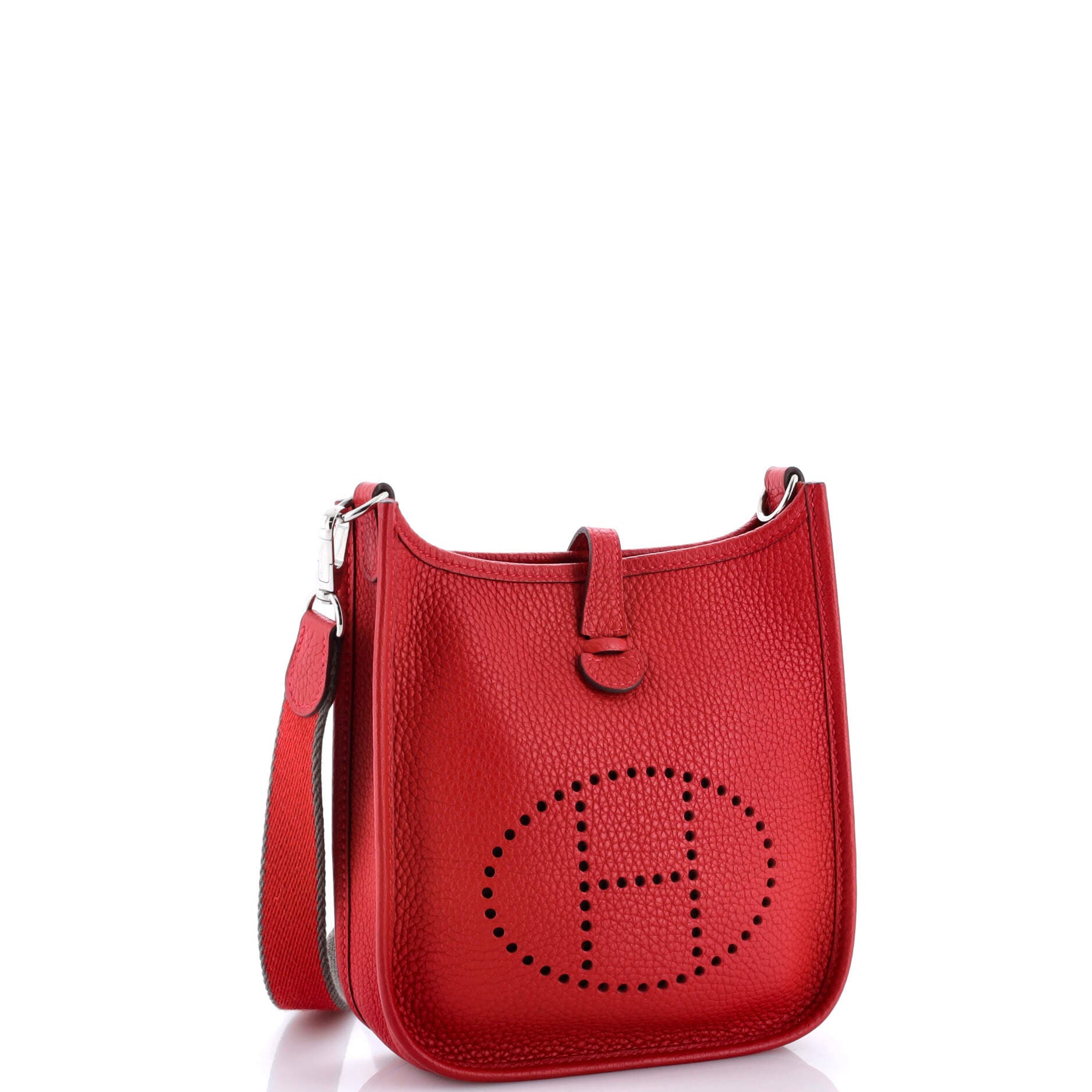 Pre-Owned Hermes Evelyne Bag Gen III Clemence TPM, Alternate, color, Rouge Casaque