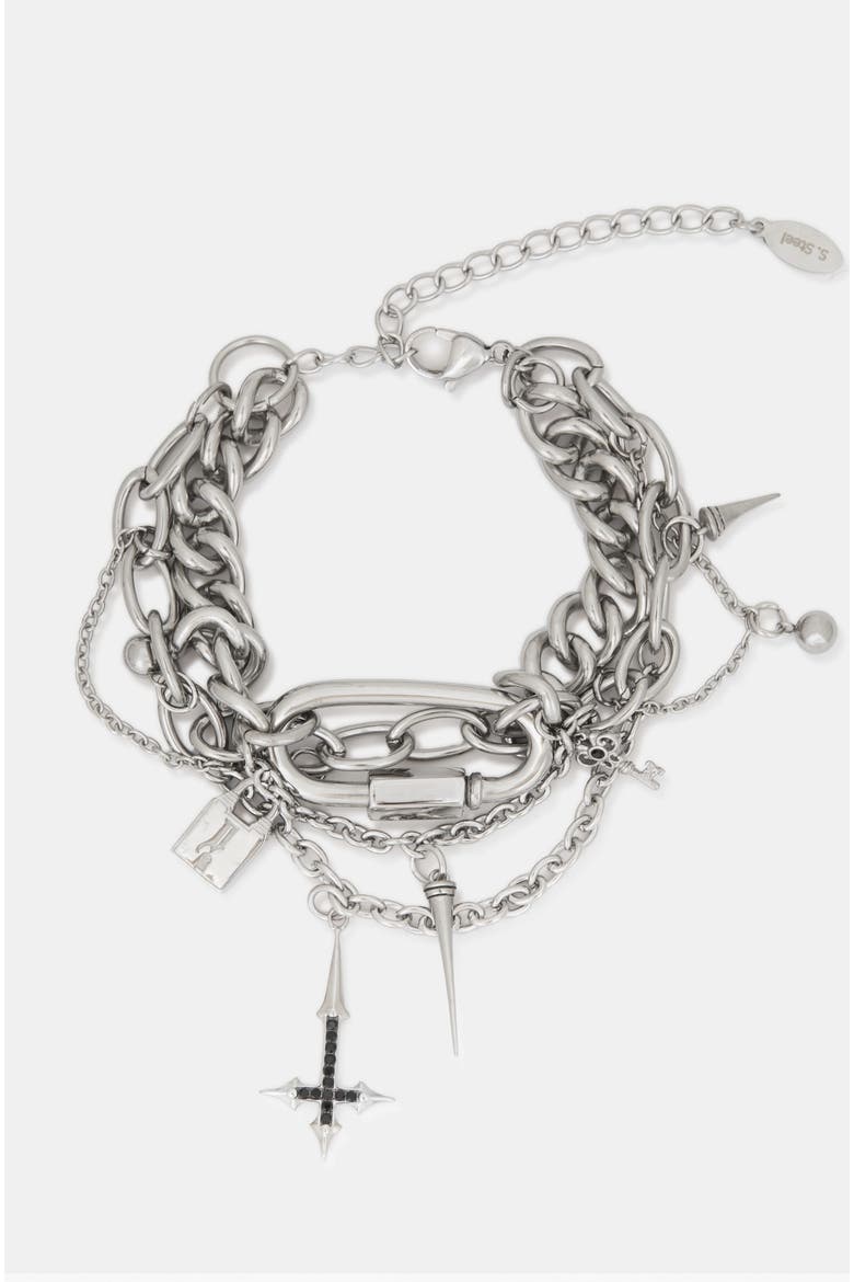 Lagoxin Stainless Steel Bracelet Pack, Alternate, color, Silver
