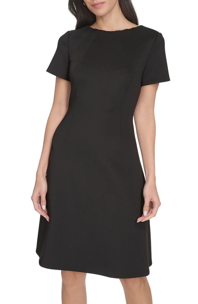 Calvin Klein Short Sleeve A-Line Dress, Main, color, 