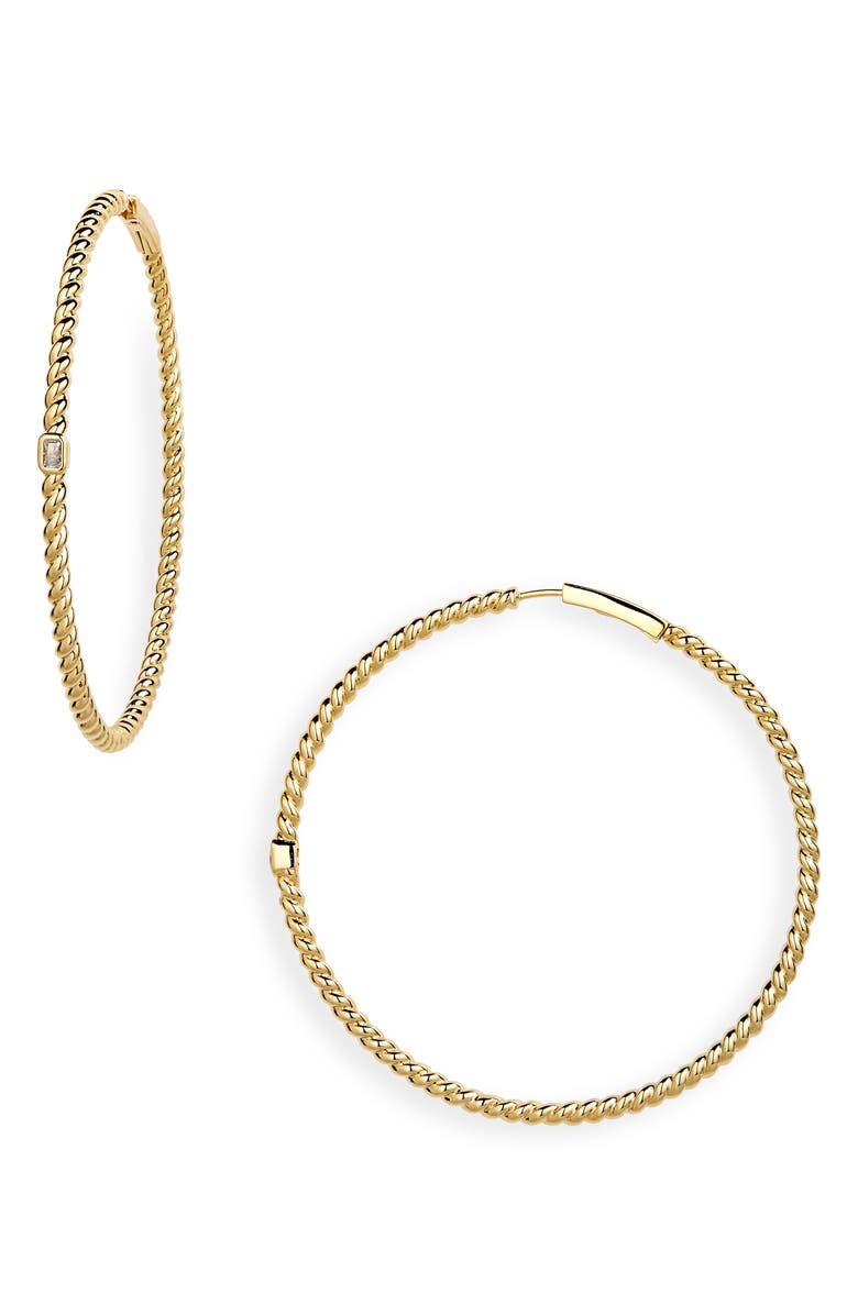 Nadri Golden Hour Extra Large Hoop Earrings, Main, color, 