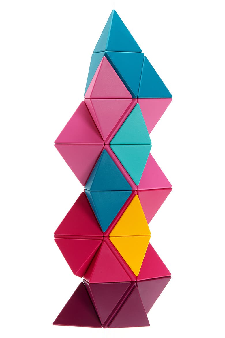 Kids' Flamingo Large 36-Piece Magnetic Construction Kit, Alternate, color, PINK ORANGE BURGUNDY BLUEGREEN