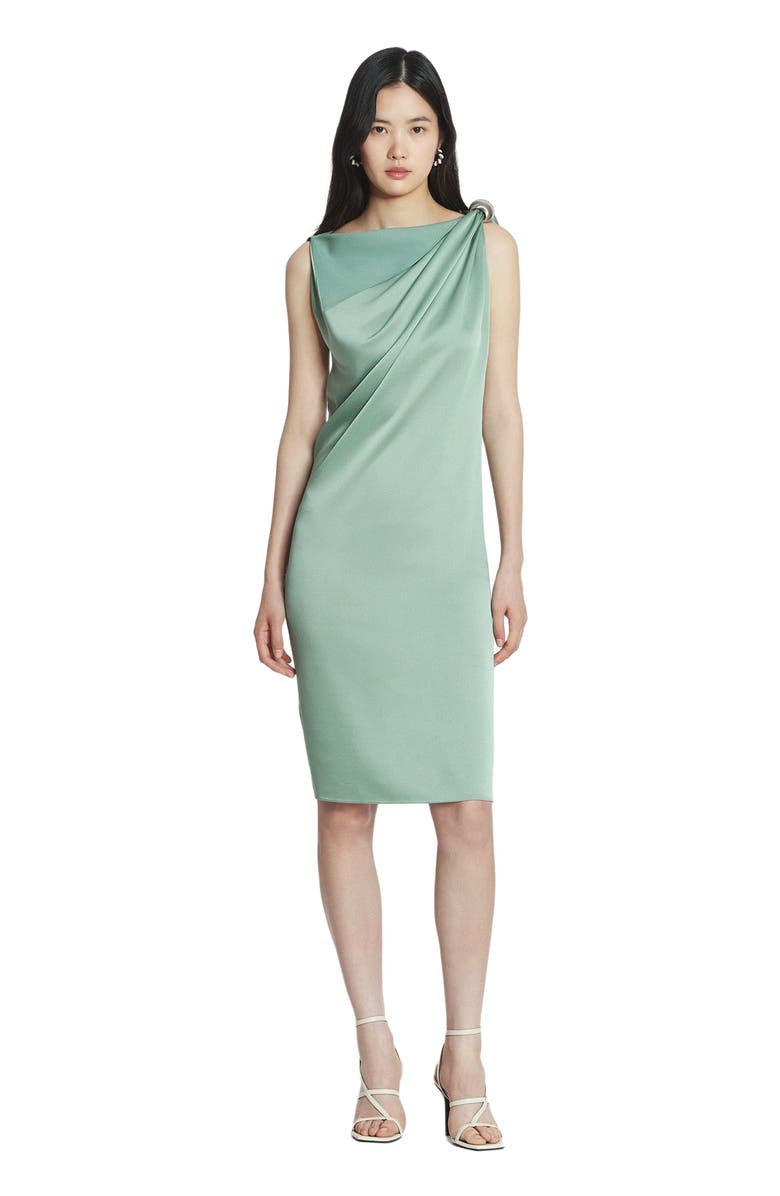 Lanvin ARPÈGE RING DRAPED SATIN DRESS, Main, color, 