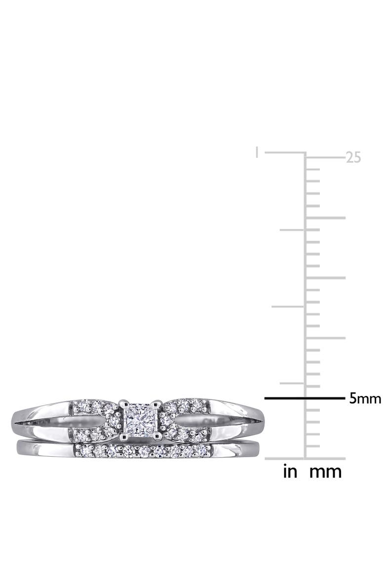 Diamond Split Shank Bridal Ring Set, Alternate, color, Sterling Silver