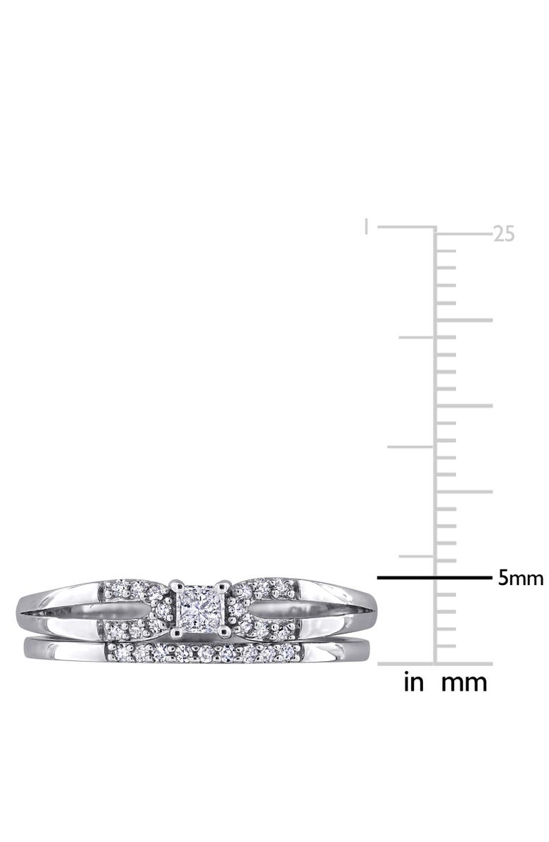 Julianna B. Diamond Split Shank Bridal Ring Set, Alternate, color, Sterling Silver