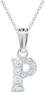 Mignonette White Topaz Pavé Initial Pendant Necklace