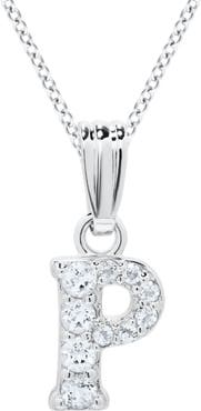 Mignonette White Topaz Pavé Initial Pendant Necklace