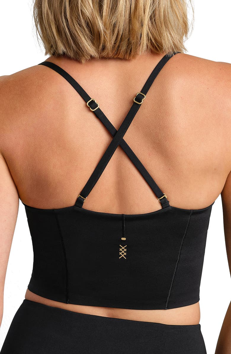 Rhone PowerShine Longline Bra, Alternate, color, Pure Black