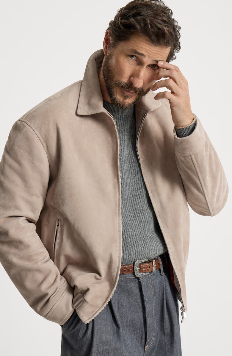 Brunello Cucinelli Suede jacket, Alternate, color, Yuta