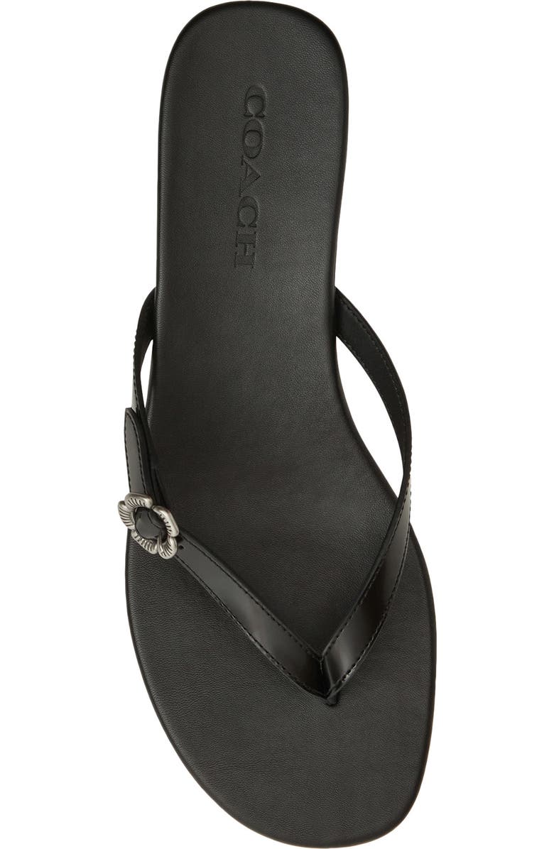 COACH Tea Rose Kitten Heel Flip Flop, Alternate, color, Black
