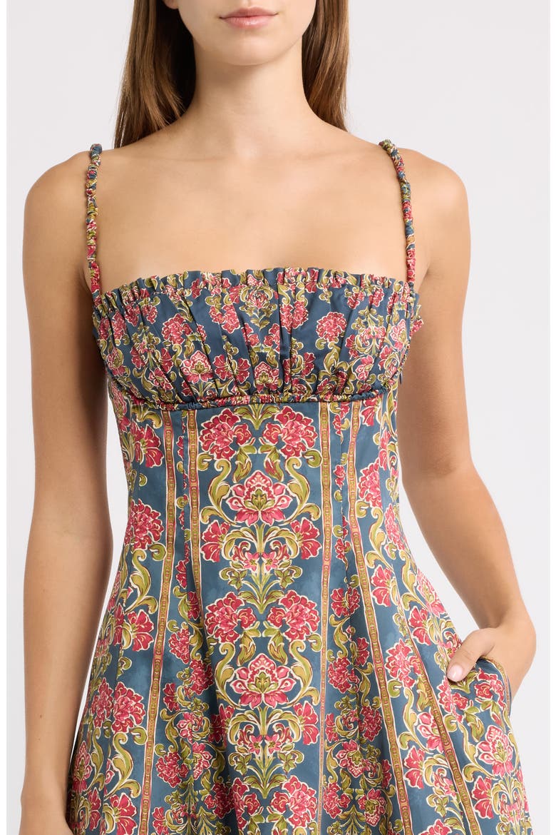 Maisie Cotton Dress, Alternate, color, IRIS MEDALLION GREE