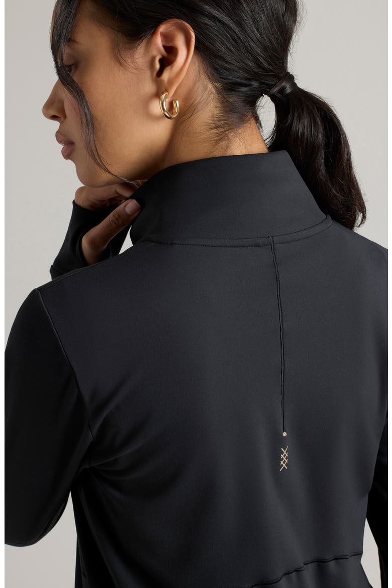 Course to Court Long Sleeve Quarter Zip Top, Alternate, color, BLACK