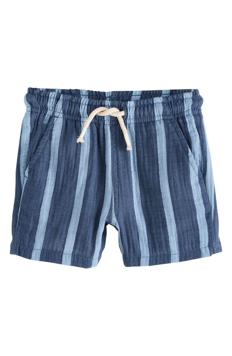NEXT Kids' Stripe Pull-On Shorts, Main, color, Blue