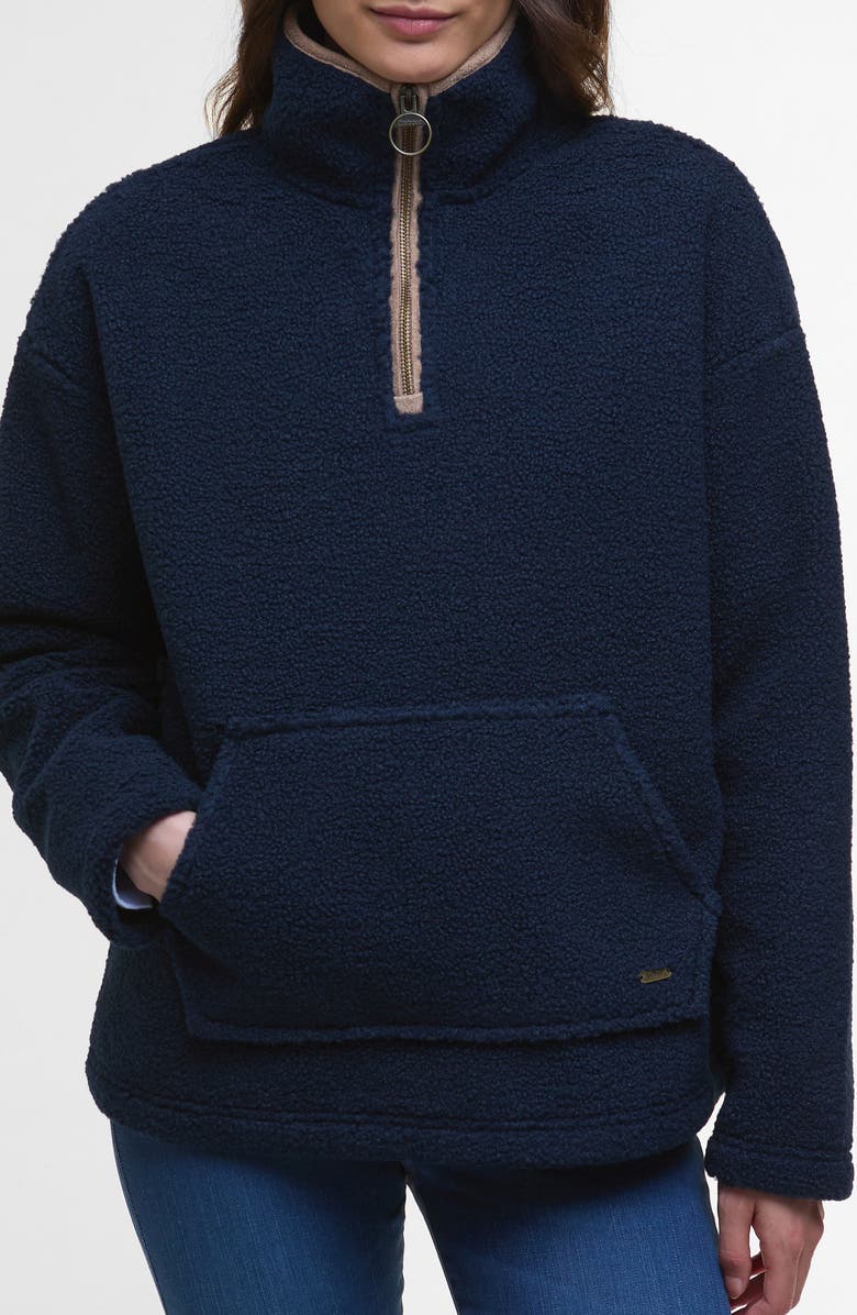 Barbour Bamburgh Fleece Half Zip Pullover, Alternate, color, Navy