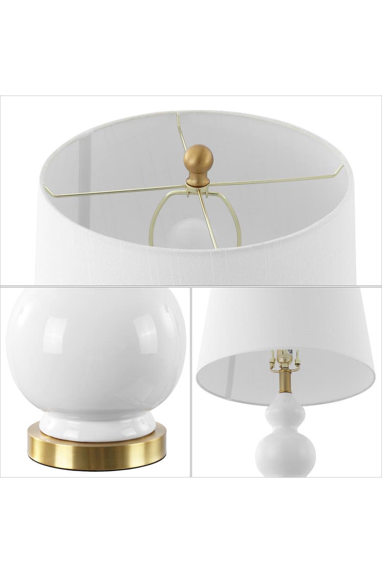 Bowen 27.5" Contemporary Transitional Ceramic Gourd LED Table Lamp, Alternate, color, White
