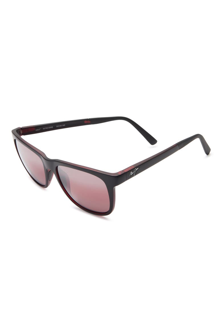 Polarized Square Sunglasses, Alternate, color, BLACK BLACK ROSE