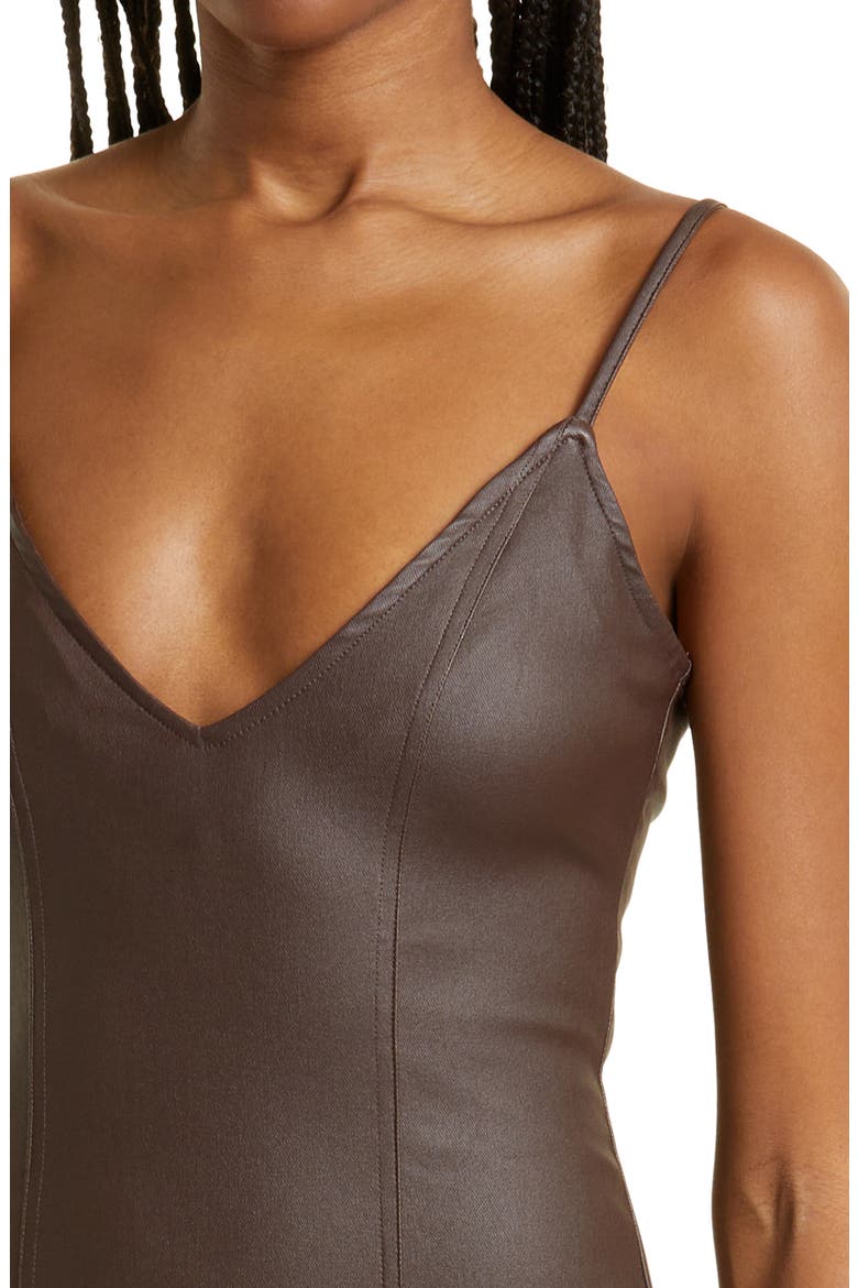 Aiden Coated Denim Body-Con Dress, Alternate, color, COATED BROWN
