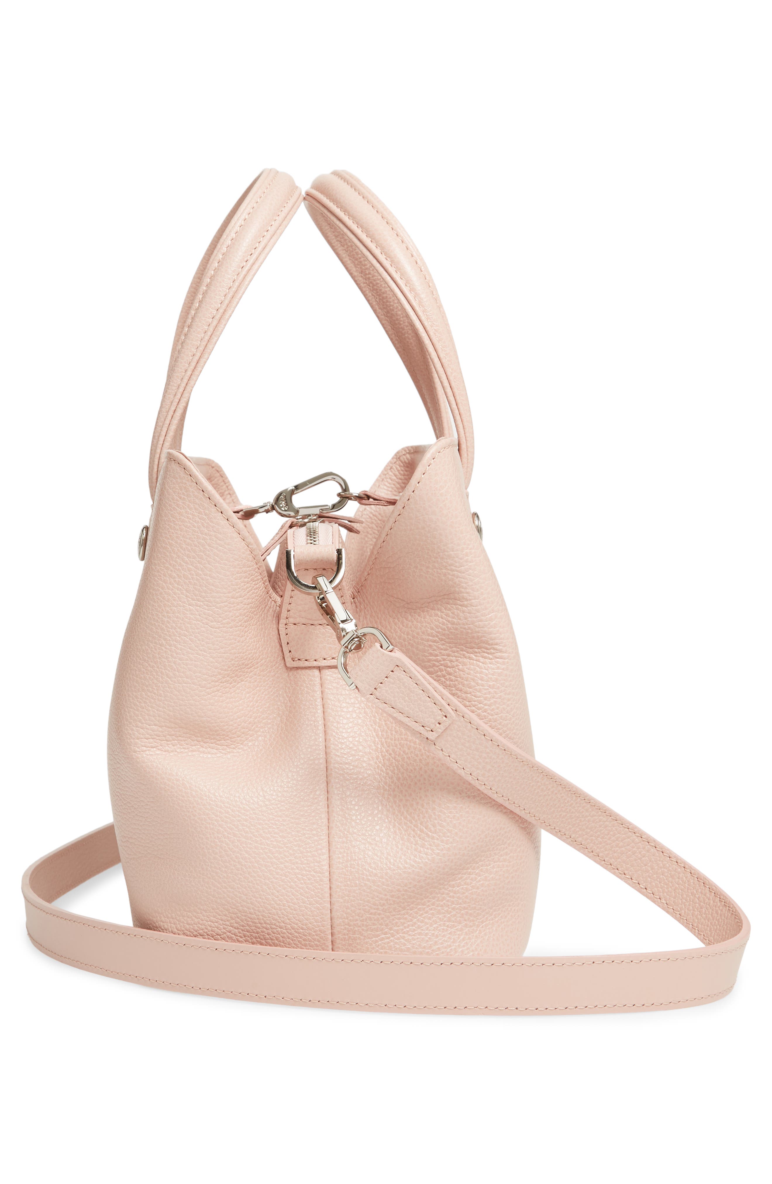 Le Foulonné Zip Around Leather Tote, Alternate, color, POWDER