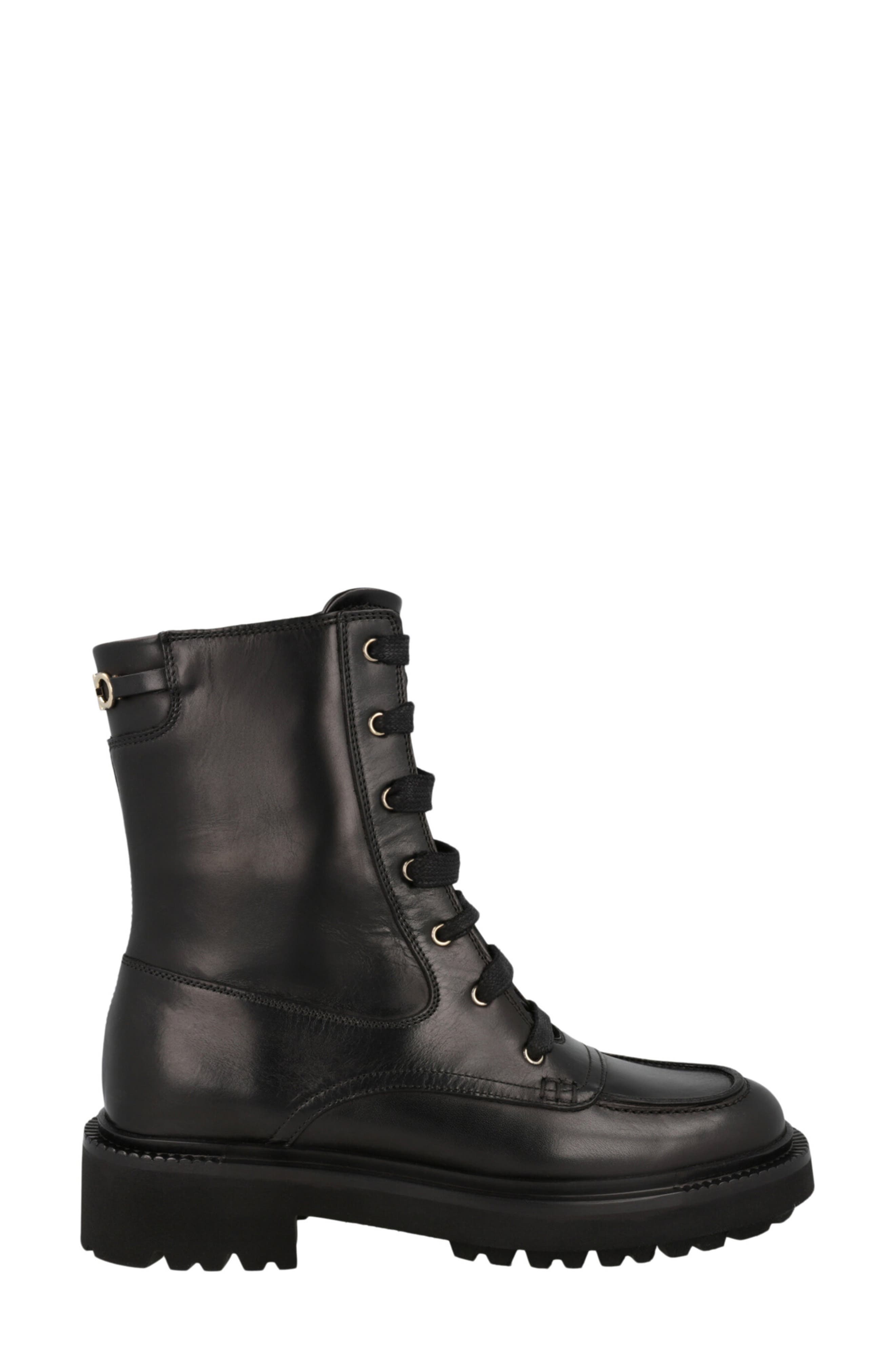 FERRAGAMO Leather Combat Boot, Alternate, color, 