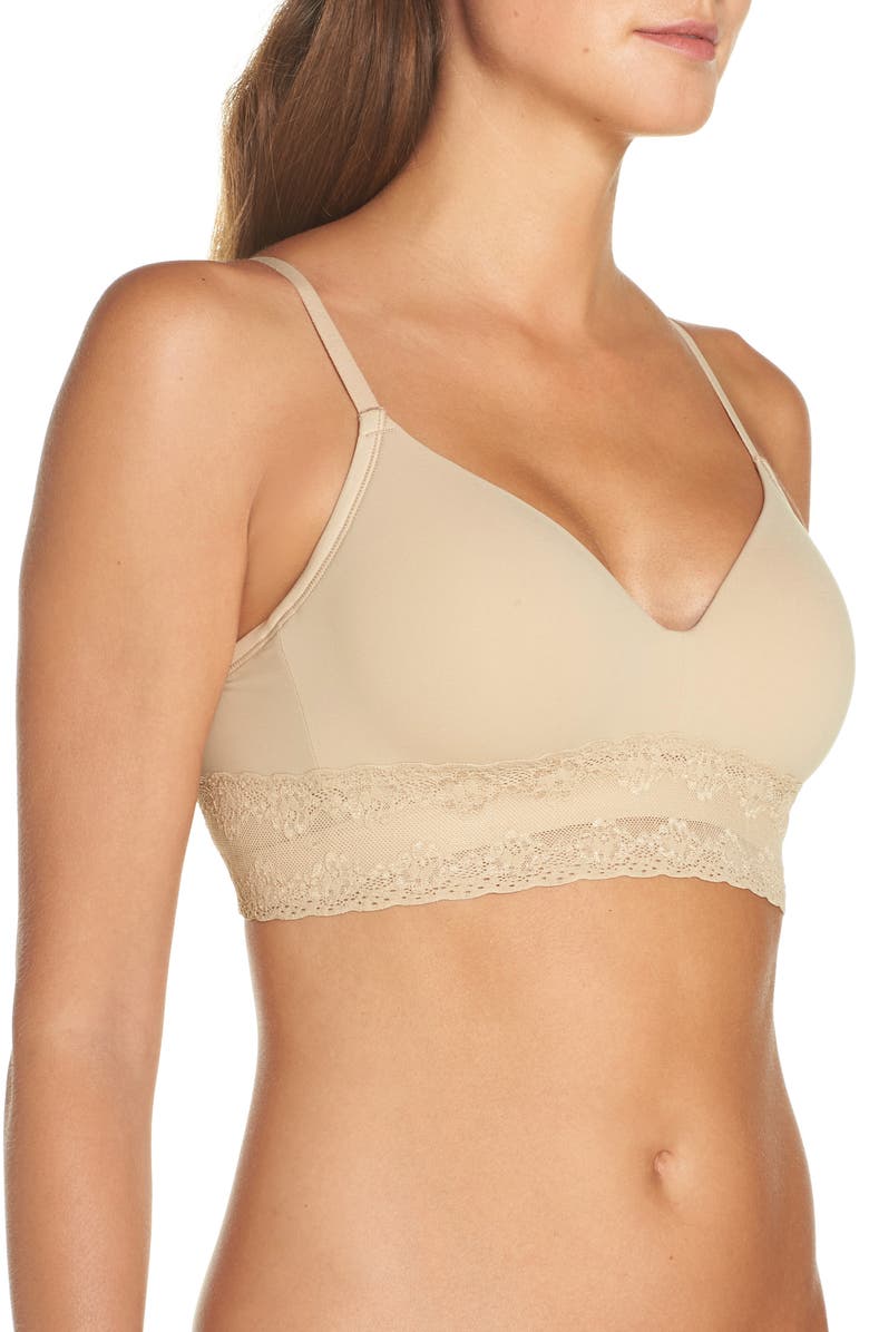 Natori Bliss Perfection Contour Soft Cup Bralette, Alternate, color, Cafe