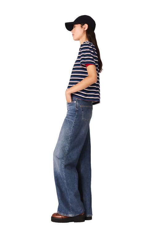 Maje High Rise Wide Leg Jeans In Blue In Blue