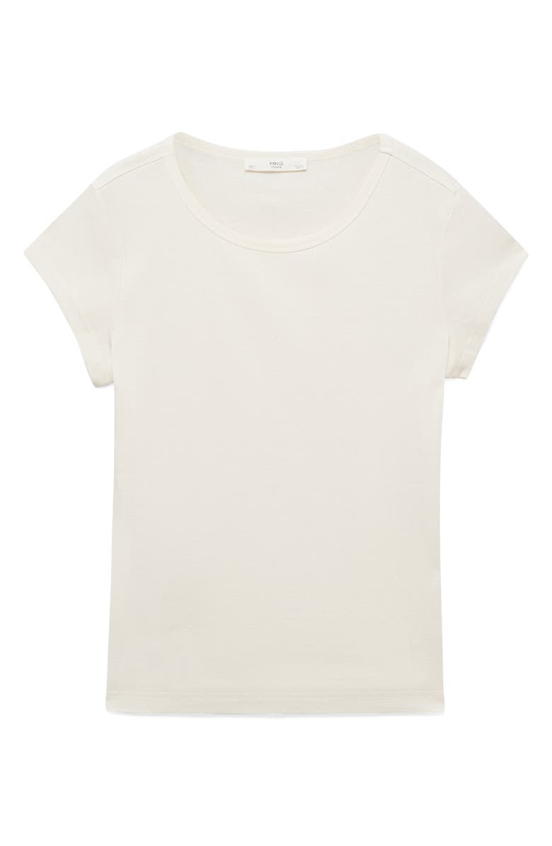 MANGO Crewneck Cotton T-Shirt, Main, color, Ecru