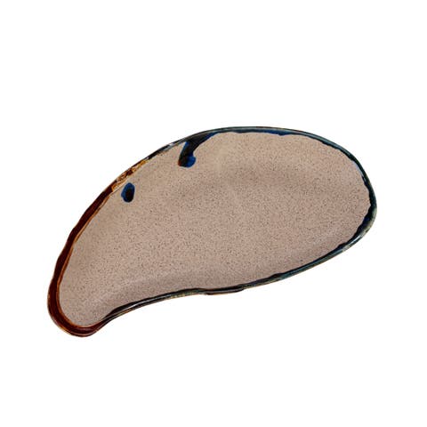 Stoneware Shell Plate for Kitchen with Reactive Glaze