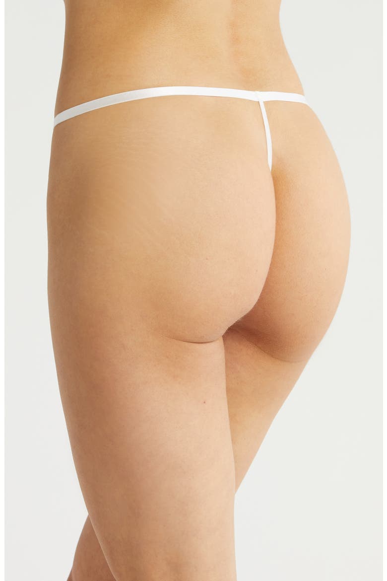 Floral Embroidered G-String, Alternate, color, WHITE