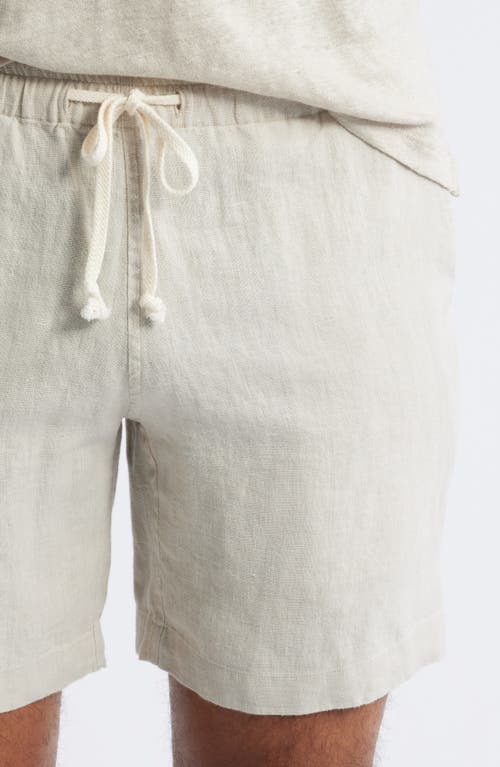 Alex Crane Bo Linen Drawstring Shorts In Bone