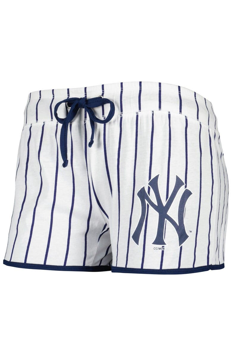 CONCEPTS SPORT Women's Concepts Sport White/Navy New York Yankees Vigor Sleep Shorts, Alternate, color,