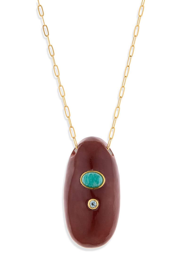 La Paz Pendant Necklace, Alternate, color, BROWN