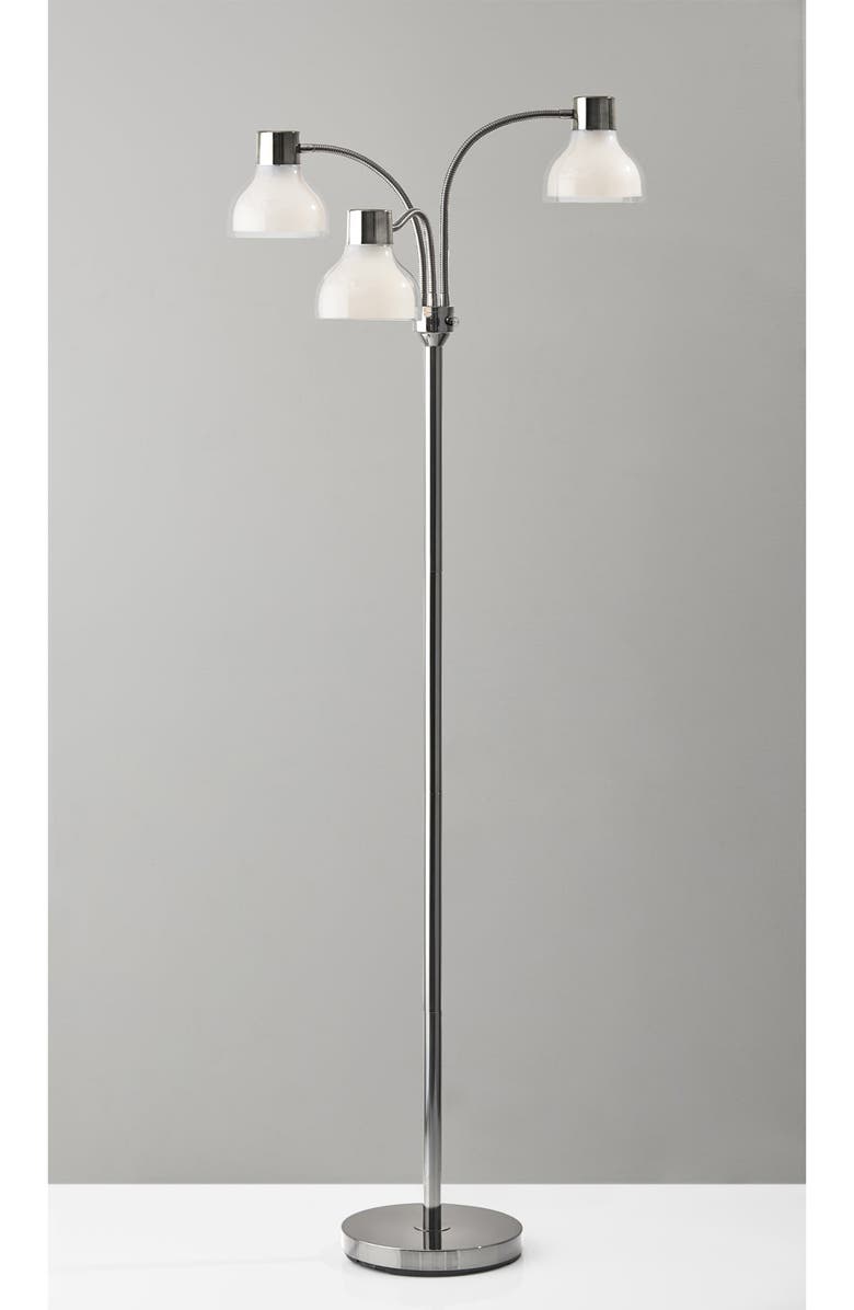 ADESSO LIGHTING Presley 3-Arm Floor Lamp, Alternate, color, Polished Nickel