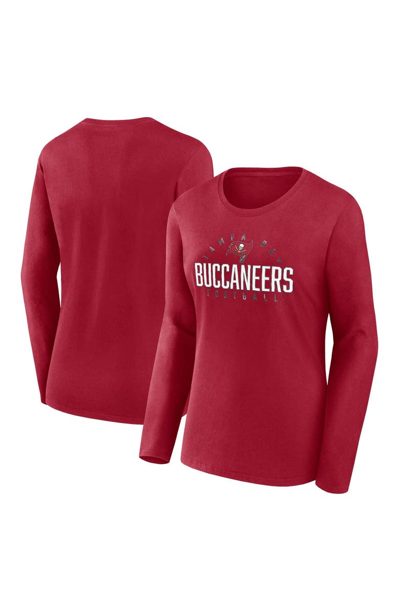 FANATICS Women's Fanatics Branded Red Tampa Bay Buccaneers Plus Size Foiled Play Long Sleeve T-Shirt, Alternate, color, 