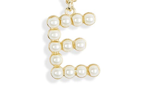 Meshmerise Imitation Pearl Initial Pendant Necklace In White