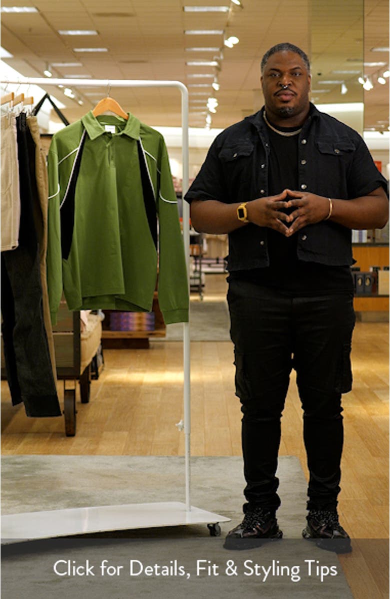 Captain Colorblock Long Sleeve Cotton Polo Shirt, sales video thumbnail