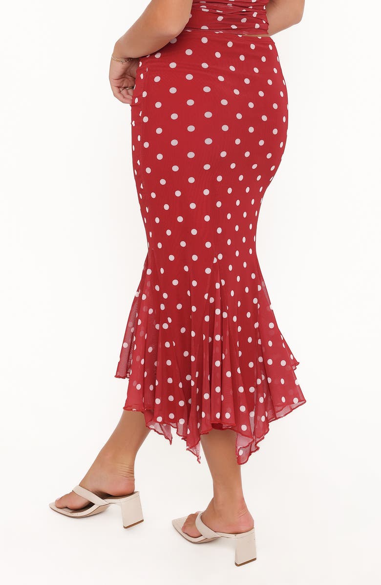 Petal & Pup Tullia Polka Dot Mesh Skirt, Alternate, color, Red Polka Dot